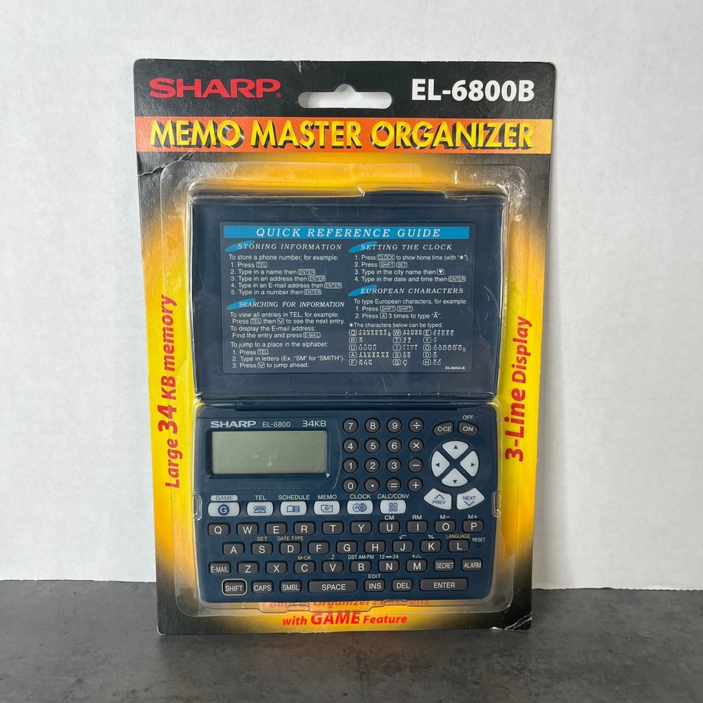 Sharp EL-6800B Memo Master‎ Organizer Electronic Calculator Digital Assistant